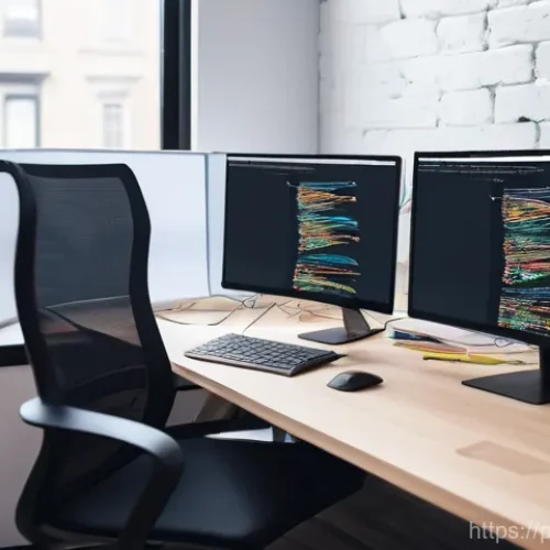 SMACSS의 관리 도구 및 리소스 - **Prompt:** A split image of a modern developer's desk. On the left, a chaotic scene with tangled wi...