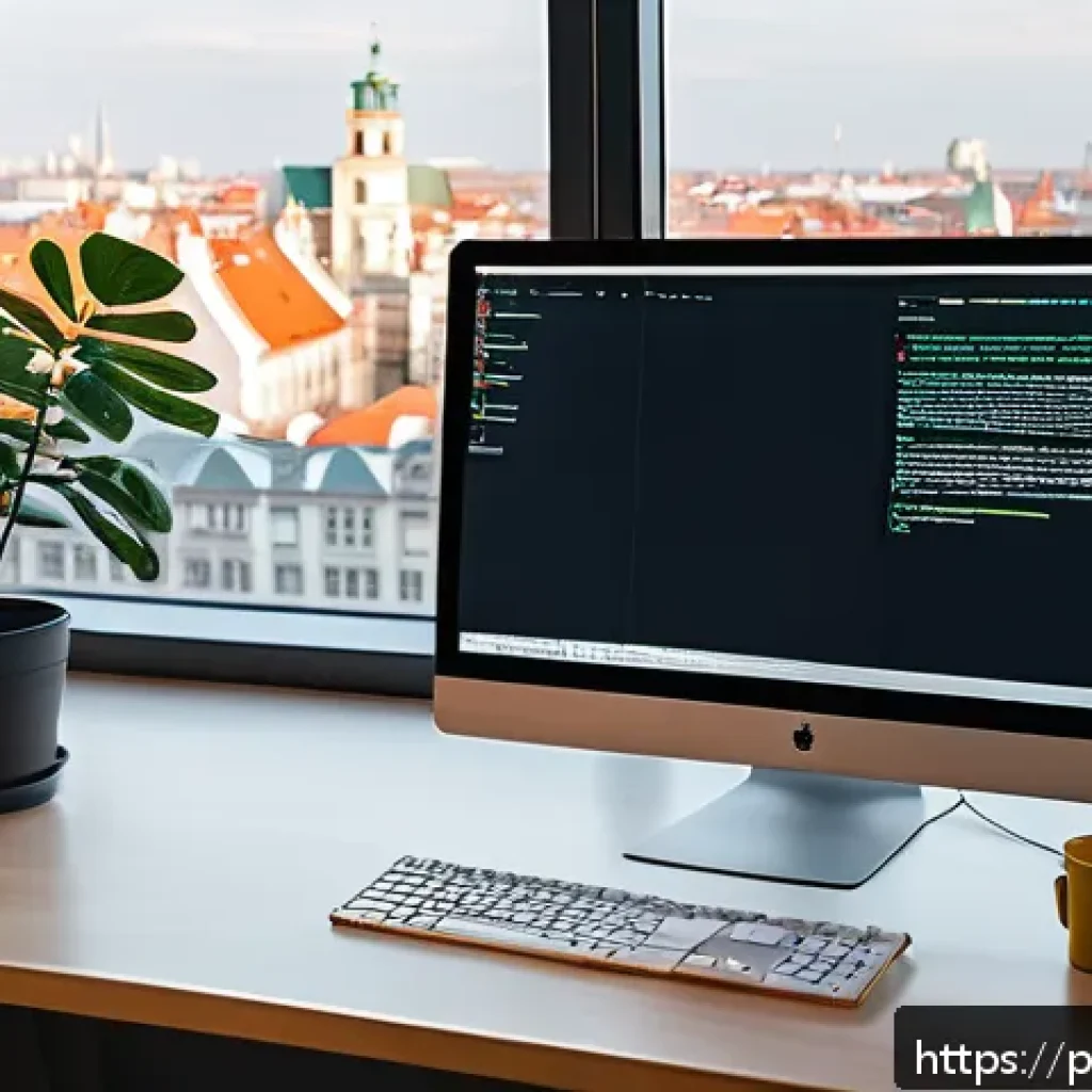 CSS 아키텍처 패턴의 미래 전망 - A modern, sleek workspace featuring a large widescreen monitor displaying modular CSS code split int...