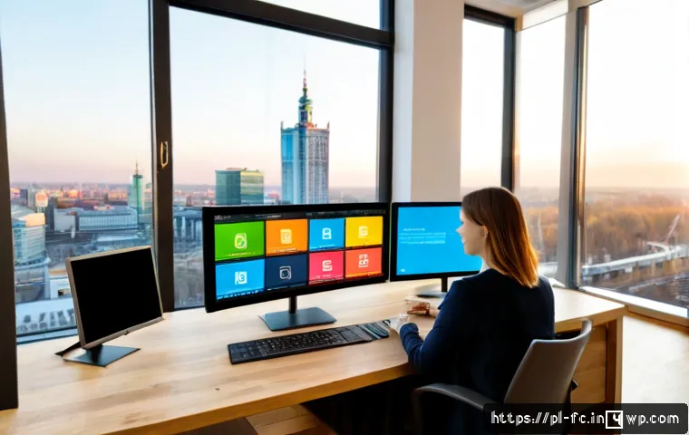 CSS 아키텍처 패턴을 활용한 성공 사례 - Photorealistic modern Warsaw digital agency office, diverse Polish web design team reviewing a clean...